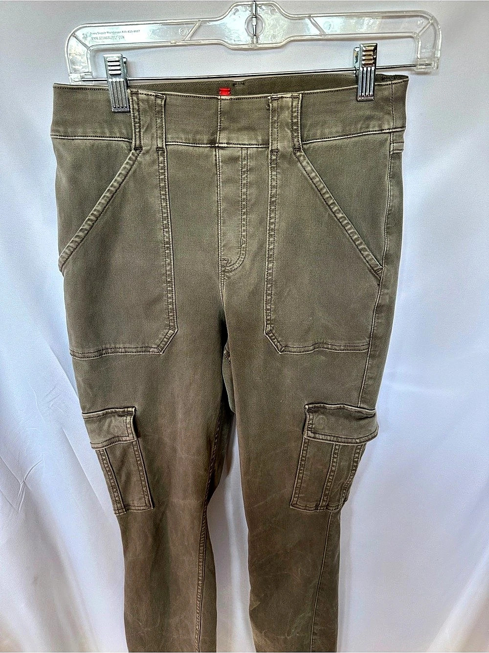 SPANX Women's Cargo Skinny Pants in Green Medium